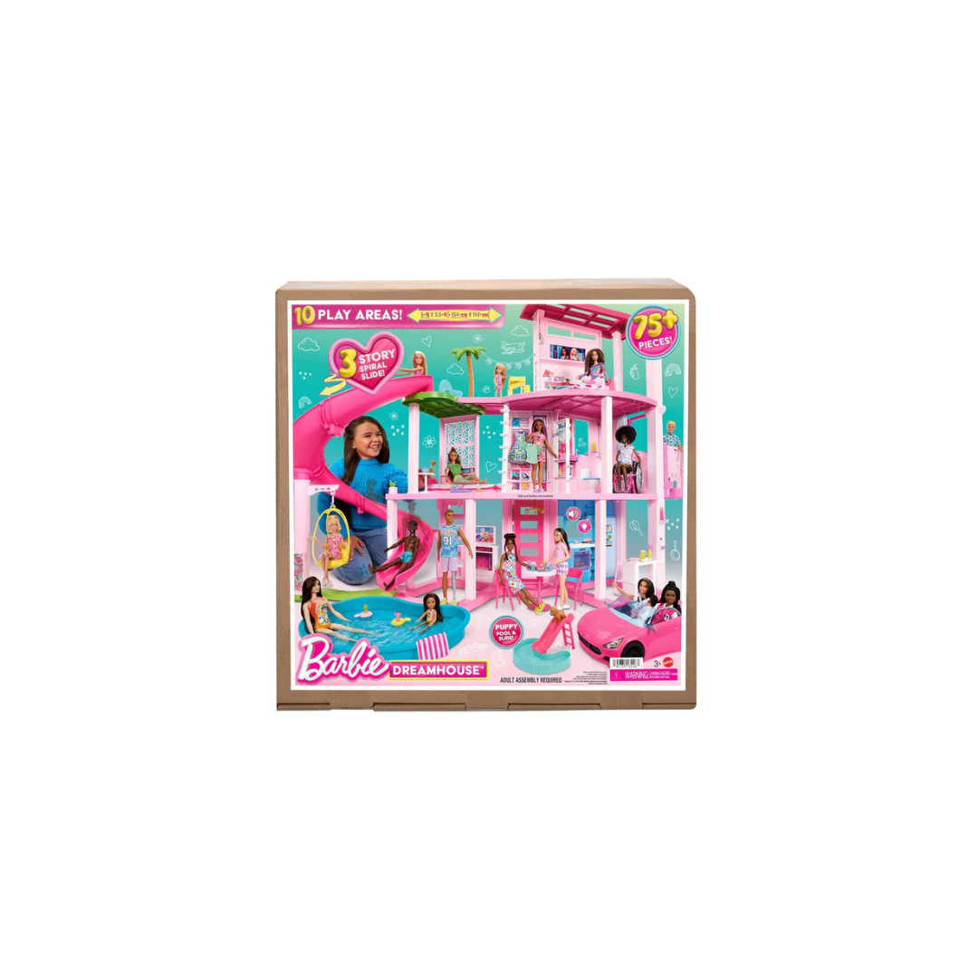 Mattel Barbie Dreamhouse, Pool Party Doll House with 75+ Pieces and 3-Story Slide