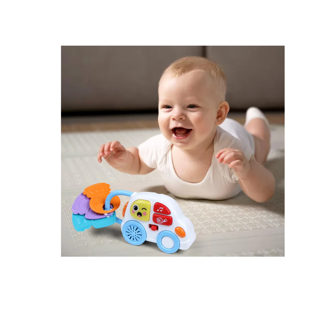 Shooting Star Baby Musical Toy Keys with Baby Wheel Baby Car Set Toy 12+ Month Multicolor