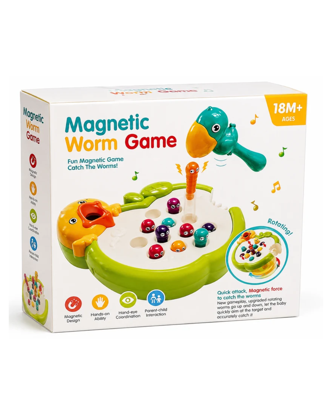 Magnetic Worm Game Interactive Educational Catch the Worms Toy