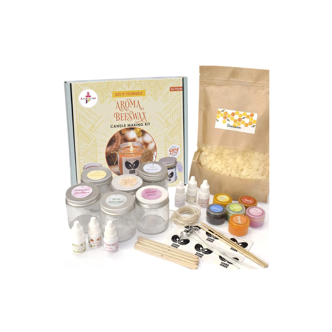 Kalakaram Pure And Natural Beeswax Aroma Candle Making Kit