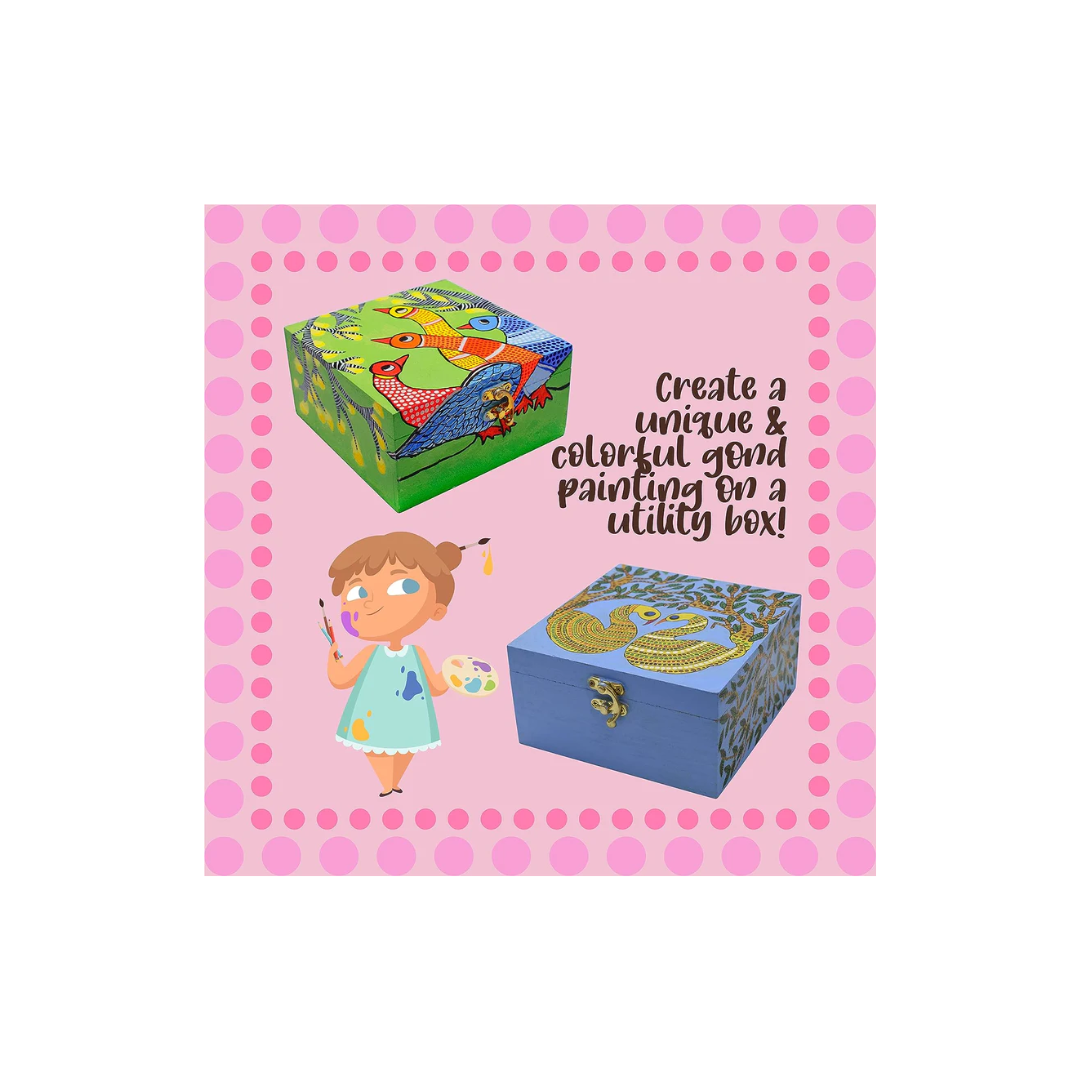 Kalakaram Kids and Adults Make Your Own Gond Painting Utility Box