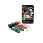 Rainbow Toys Casino Style 100 Pcs Poker Chips Set in a Tin Case with 1 Dealer Button