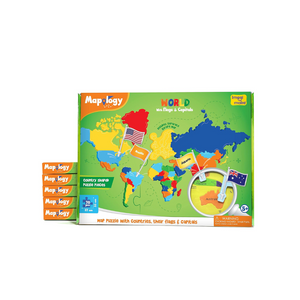 Imagimake Mapology World with Flags Capitals with Country Shaped Pi Rainbow Toys