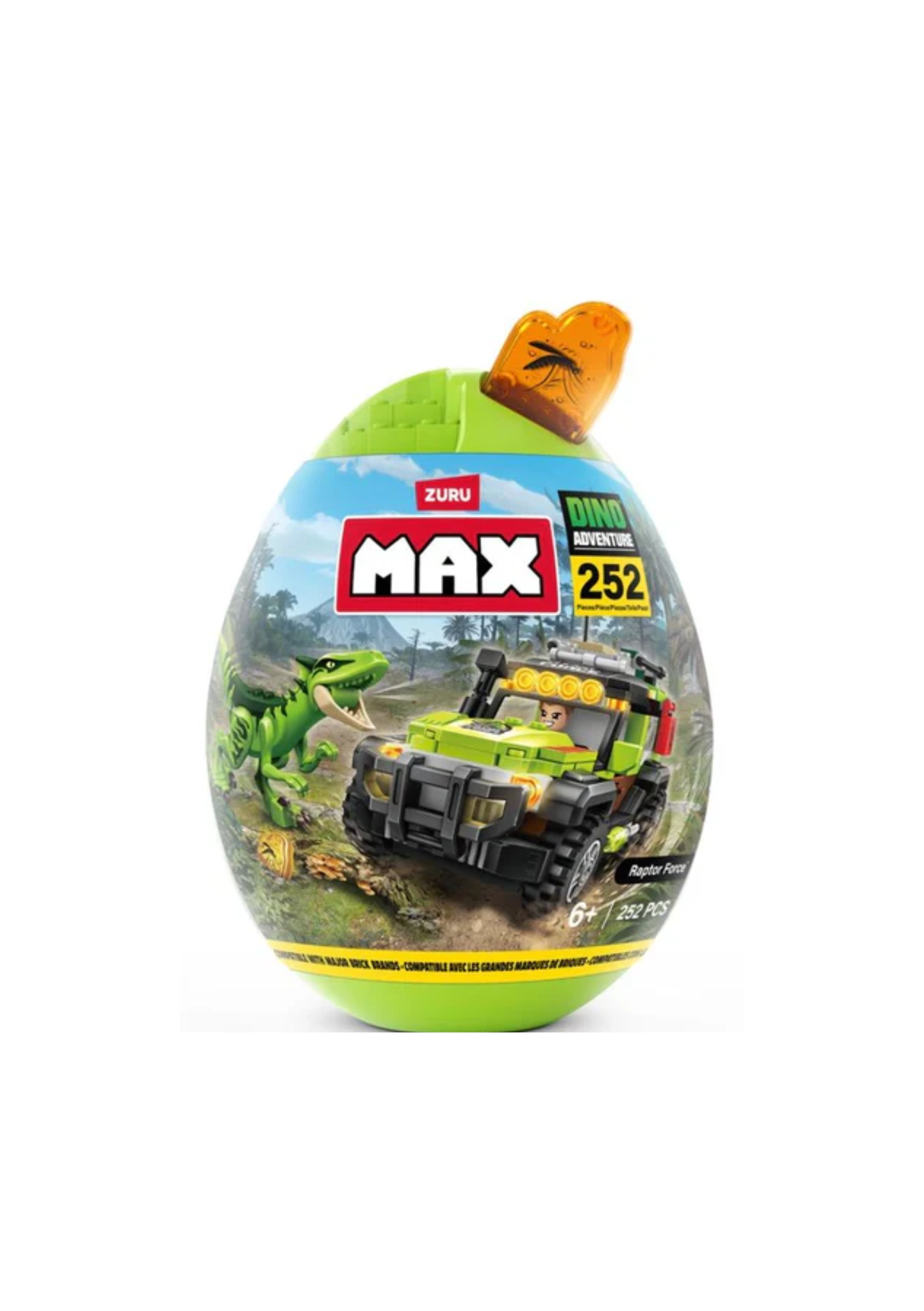 Zuru Max Build More - Dino Adventure 6.1" Egg Capsule - Raptor Force 233pcs