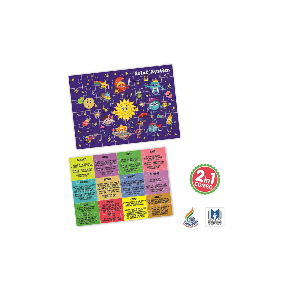 RatnaS Kids Solar System Jigsaw 2 In 1 Combo 48 Pieces