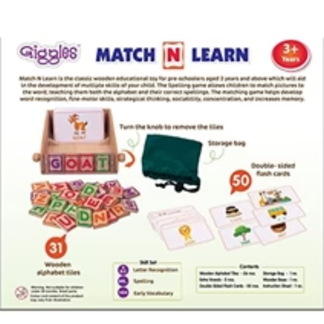 Funskool Giggles Match N Learn, Wooden Educational Toy
