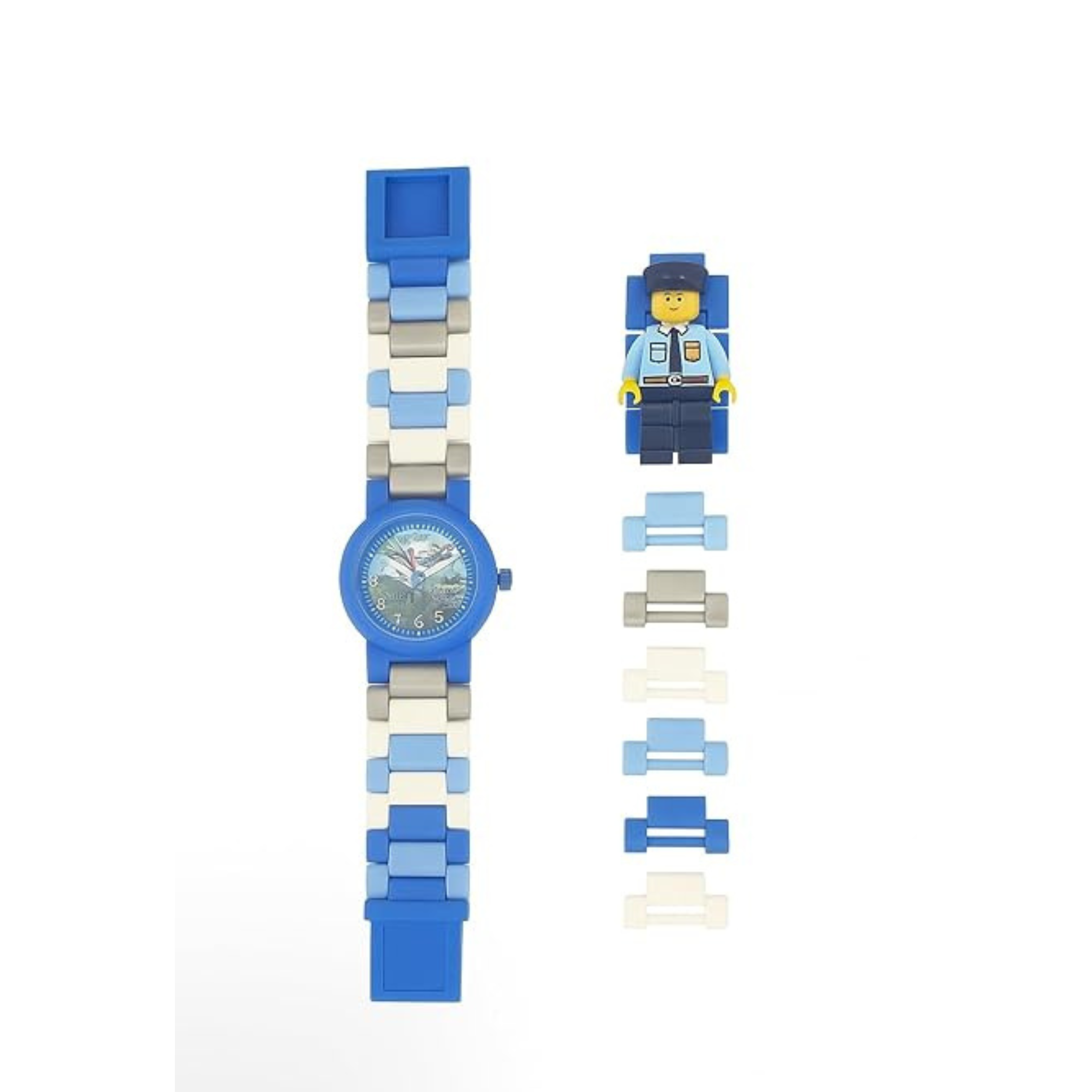 Kids Police Officer Building Block Watch Set – 24PCS DIY Toy for Ages 6+