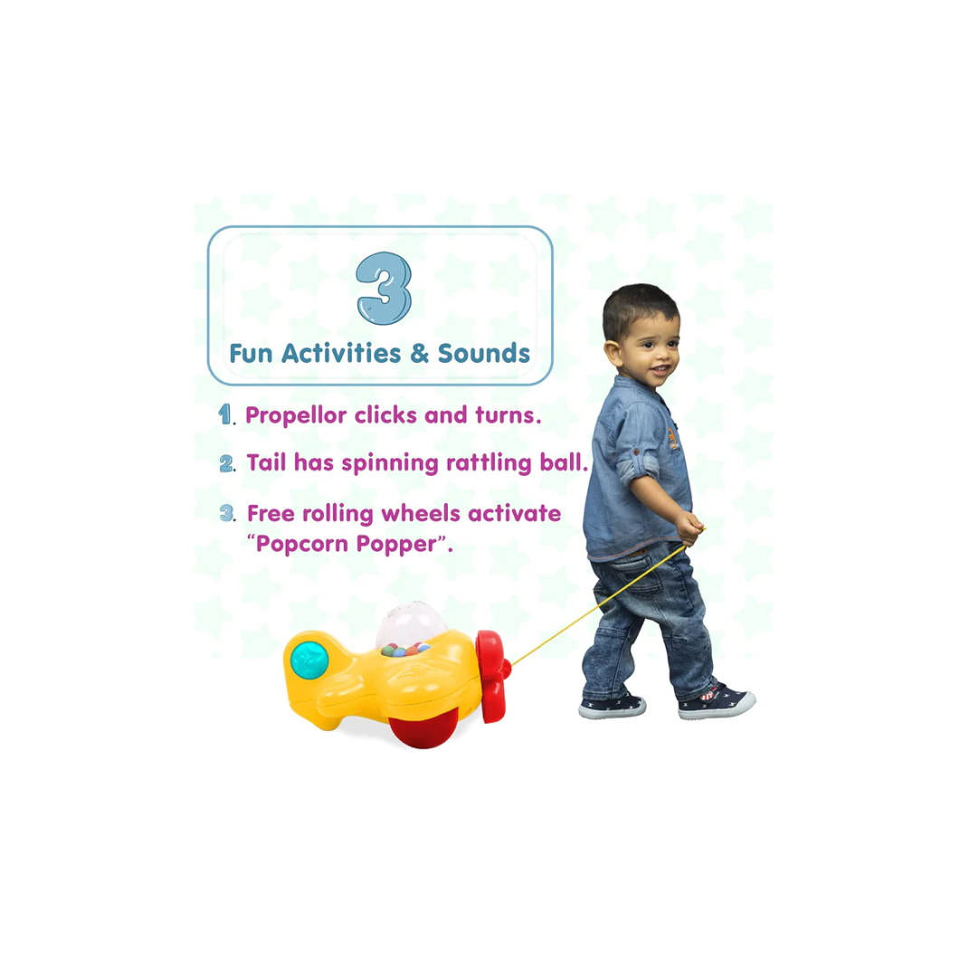 Funskool Giggles 2In1 Toddle Shape Sorting Cube And Aeroplane Pull Along Toy