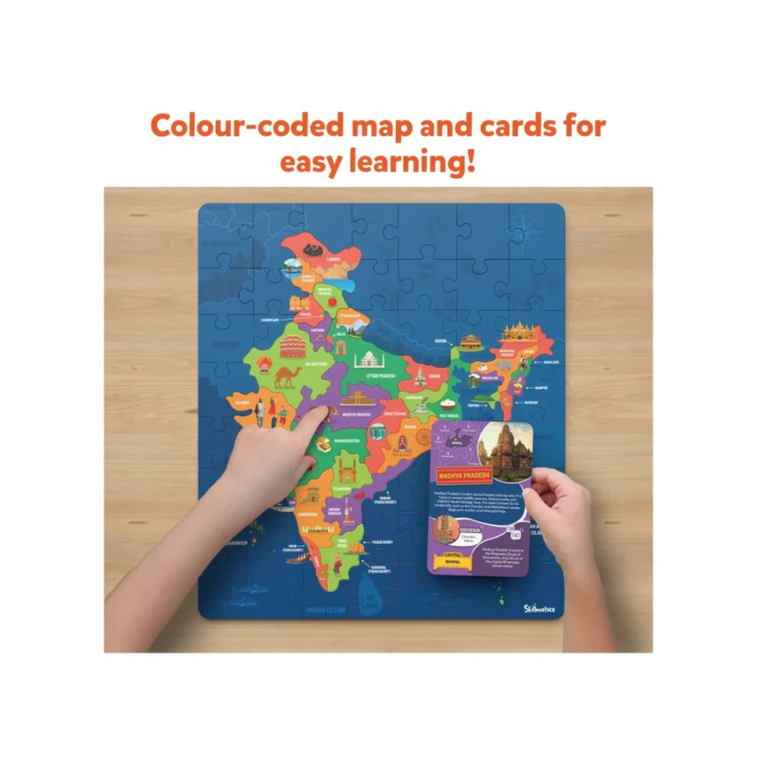Skillmatics India Map Puzzle Floor Puzzle & Game