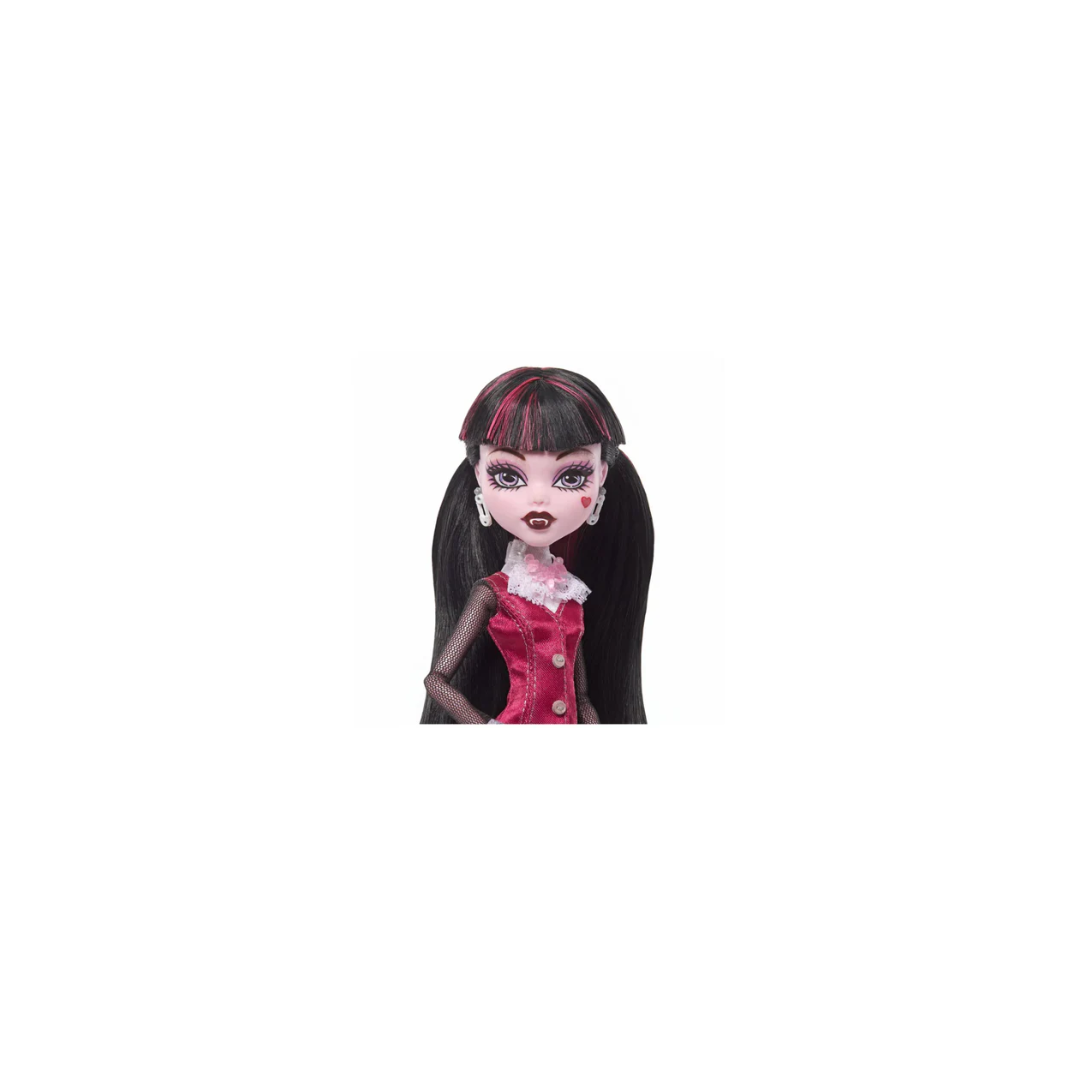 Mattel  Monster High 10.5 inch Draculaura Reproduction Doll Wearing Original Fashion & Shoes, with Pet, Doll Stand & Accessories Gift