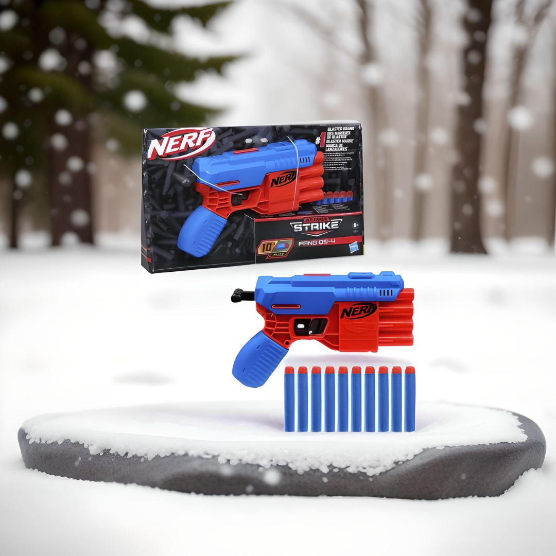 Hasbro Nerf Alpha Strike Fang QS-4 Blaster, 4-Dart Blasting Fire 4 Darts in a Row, 10 Official Nerf Elite Darts