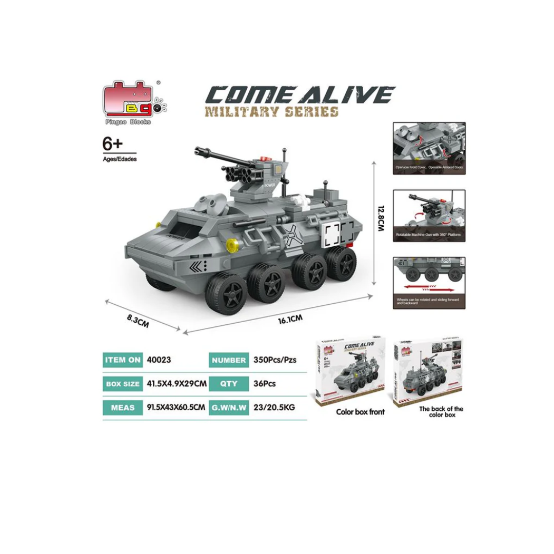 Rainbow Toys 40023 Military Tank Blocks 350Pcs