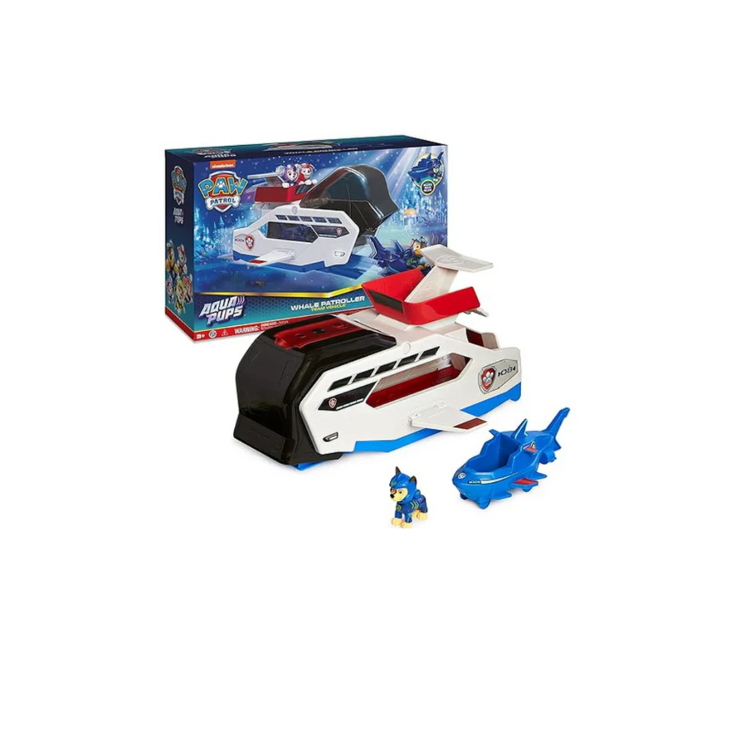 Winmagic Paw Patrol Aqua Pups Whale Patroller Team Vehicle With Chase Action Figure, Toy