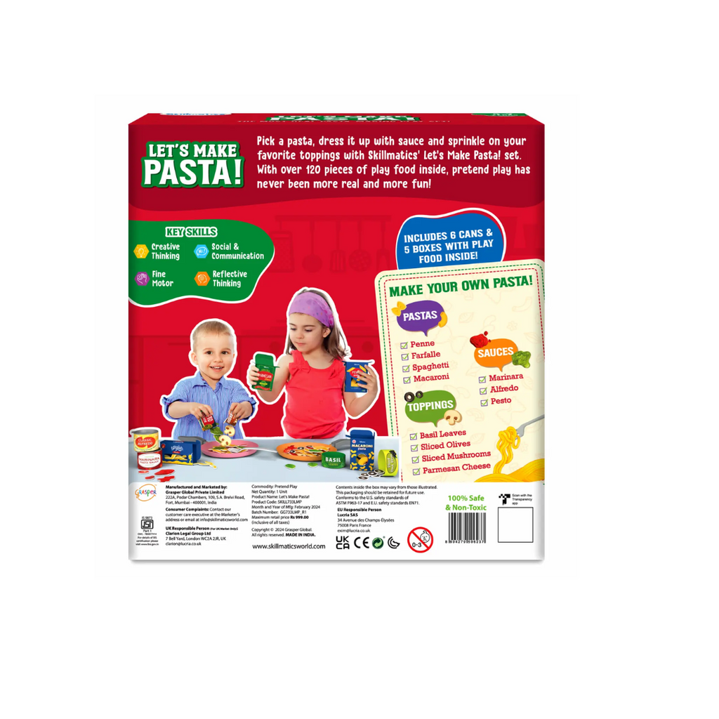 Skillmatics Let's Make Pasta Play Food for Realistic Pretend Play