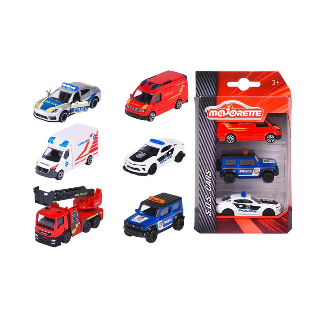 Majorette S.O.S 3 Car Pack - Design & Style May Vary, Only 1 Pack Included