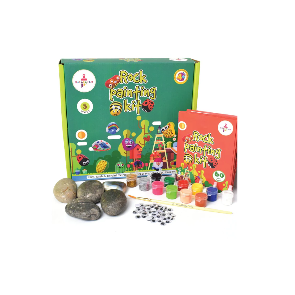 Kalakaram Kids Rock Painting Kit, With Re-Usable Rock Kit