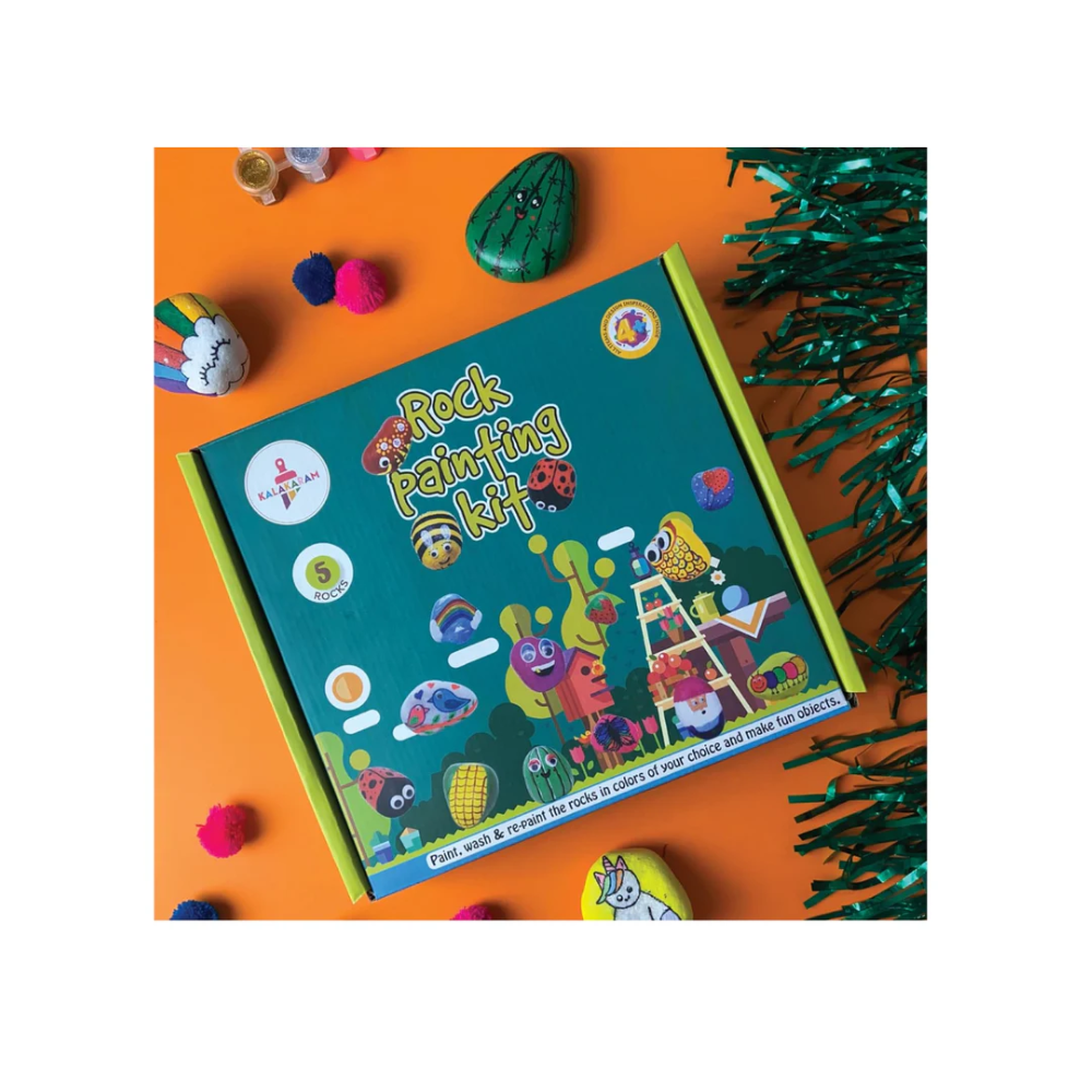 Kalakaram Kids Rock Painting Kit, With Re-Usable Rock Kit