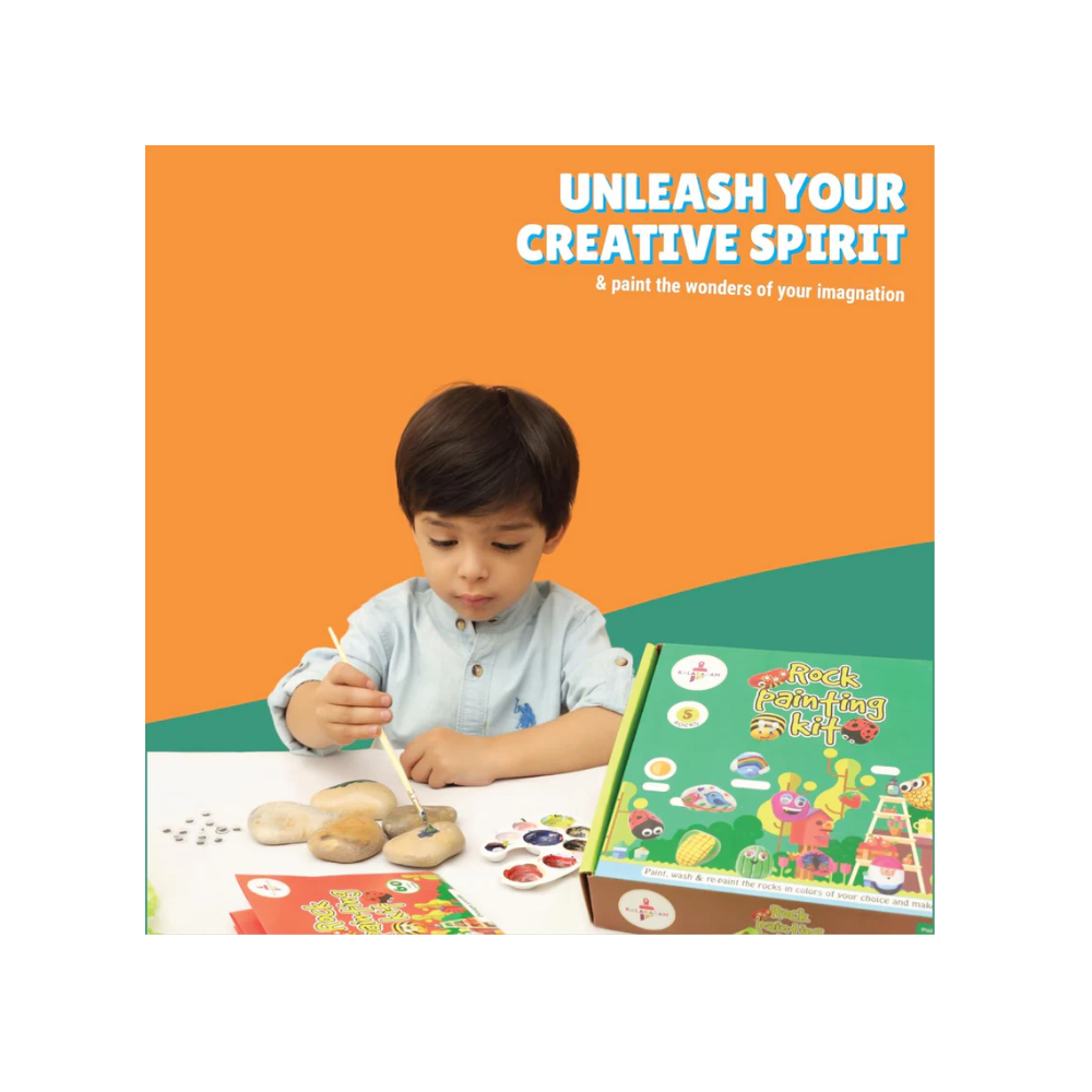 Kalakaram Kids Rock Painting Kit, With Re-Usable Rock Kit