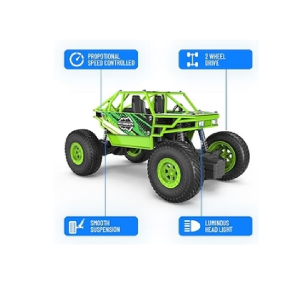 Mirana Duster 2WD Rock Crawler 4x4 Rechargeable Offroad Remote Control Car Green