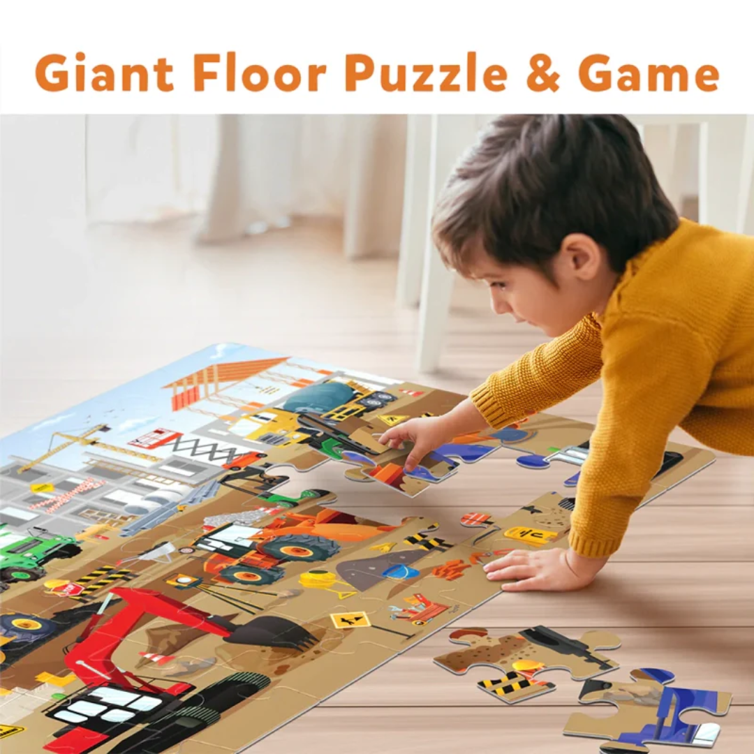 Skillmatics Piece & Play Construction Site Floor Puzzle & Game