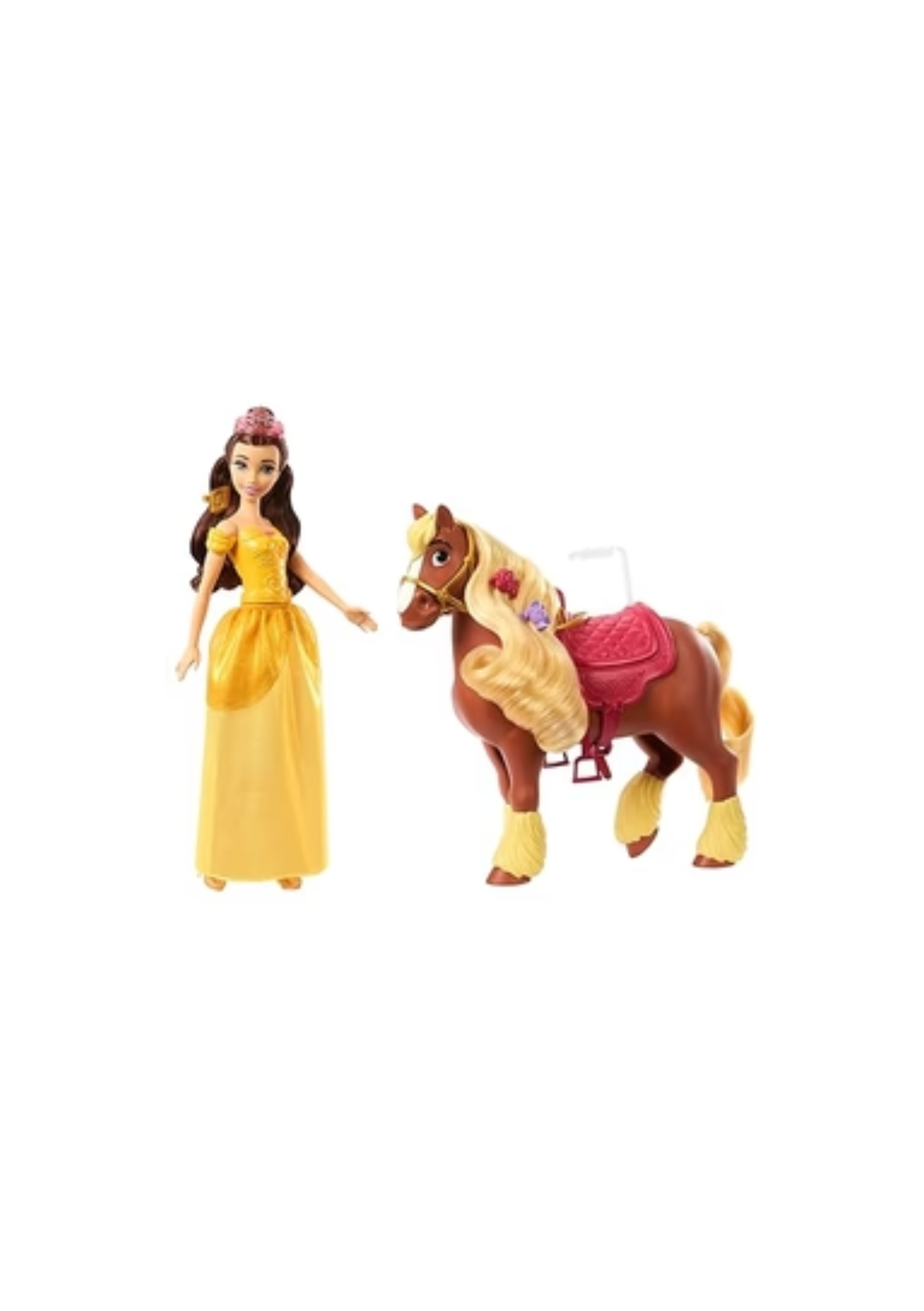 Mattel Disney Mattel Princess Toys, Belle Fashion Doll & Philippe Horse with Saddle