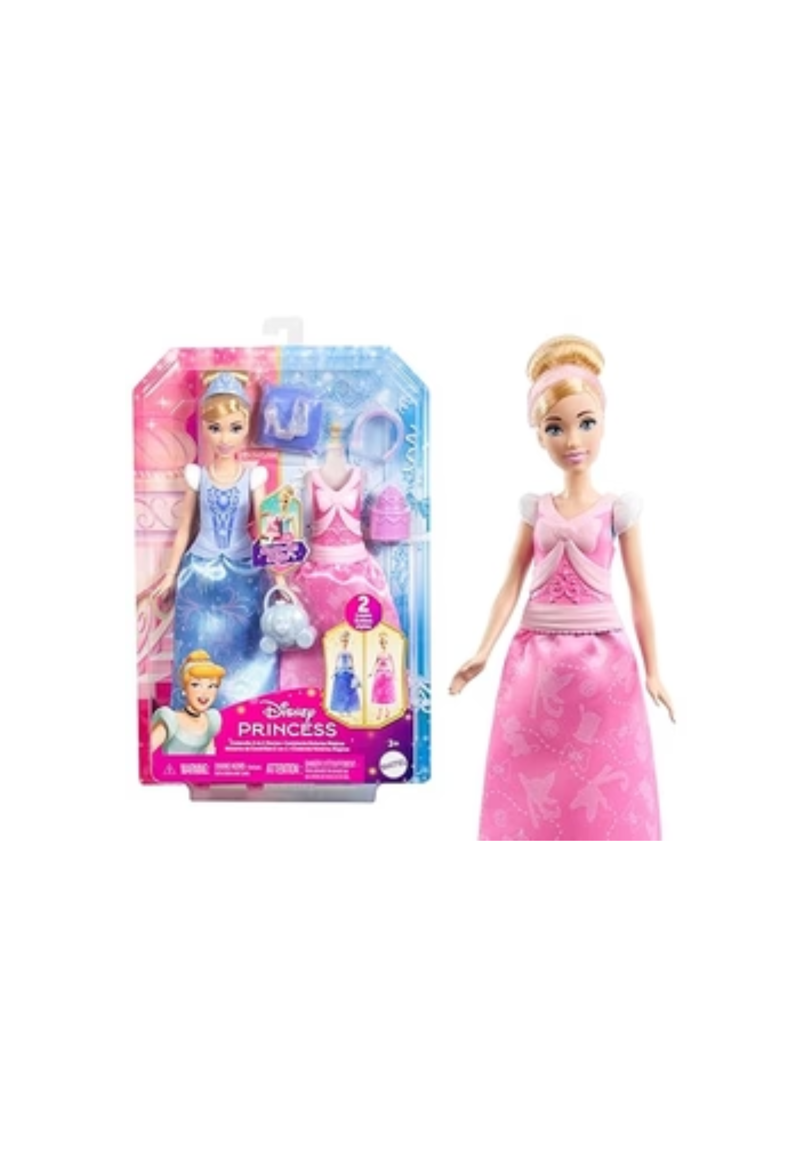 Mattel Disney Princess 2-in-1 Stories Cinderella Fashion Doll