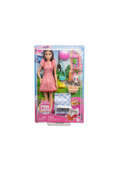 Mattel Barbie Pink Passport Paris Doll Set With Clothes & Picnic Accessories
