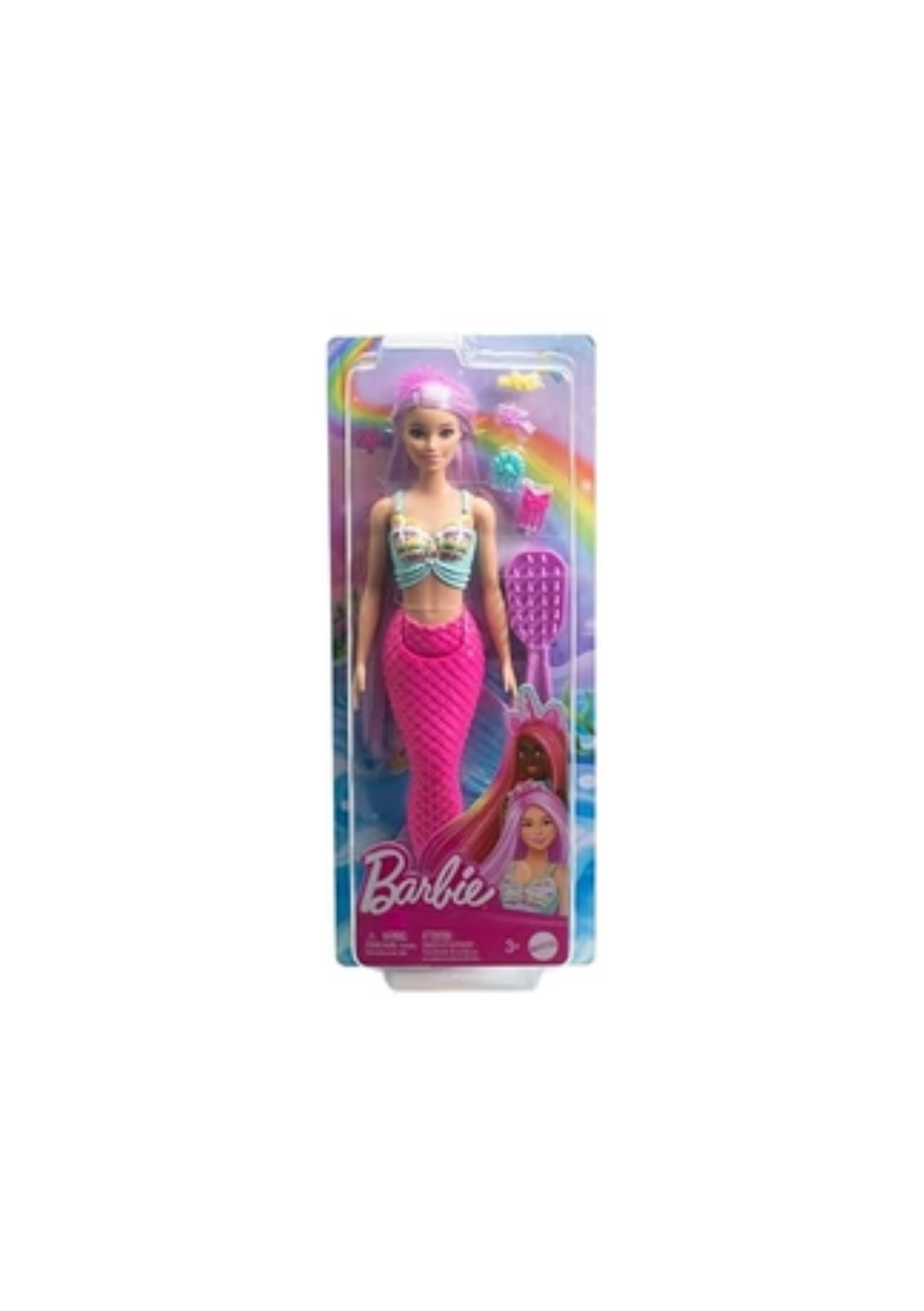 Mattel Barbie Mermaid Doll with 7-Inch-Long Pink Fantasy Hair
