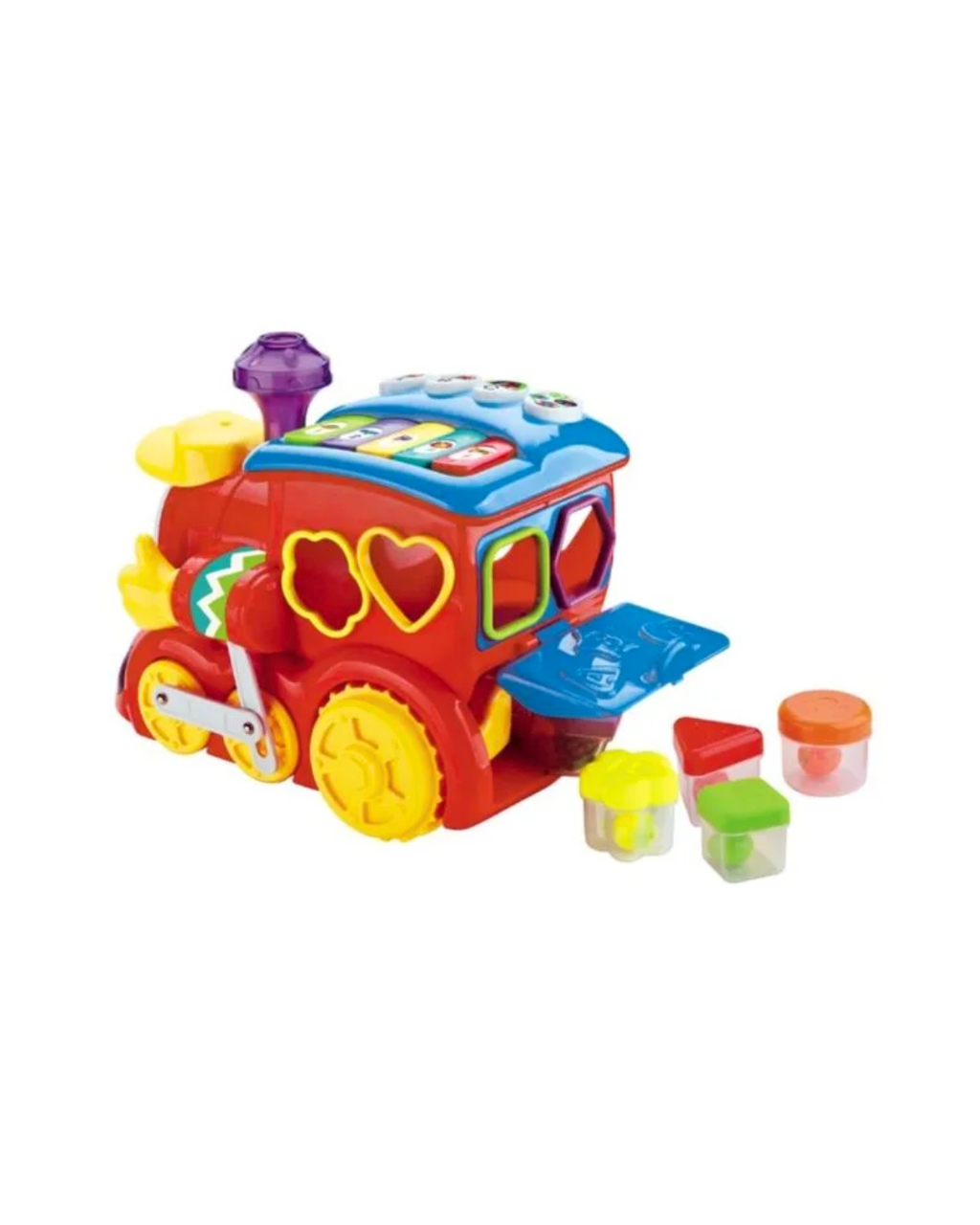 Hola Learning Loco 2-in-1 Musical Shape Sorter Train Interactive Learning Toy