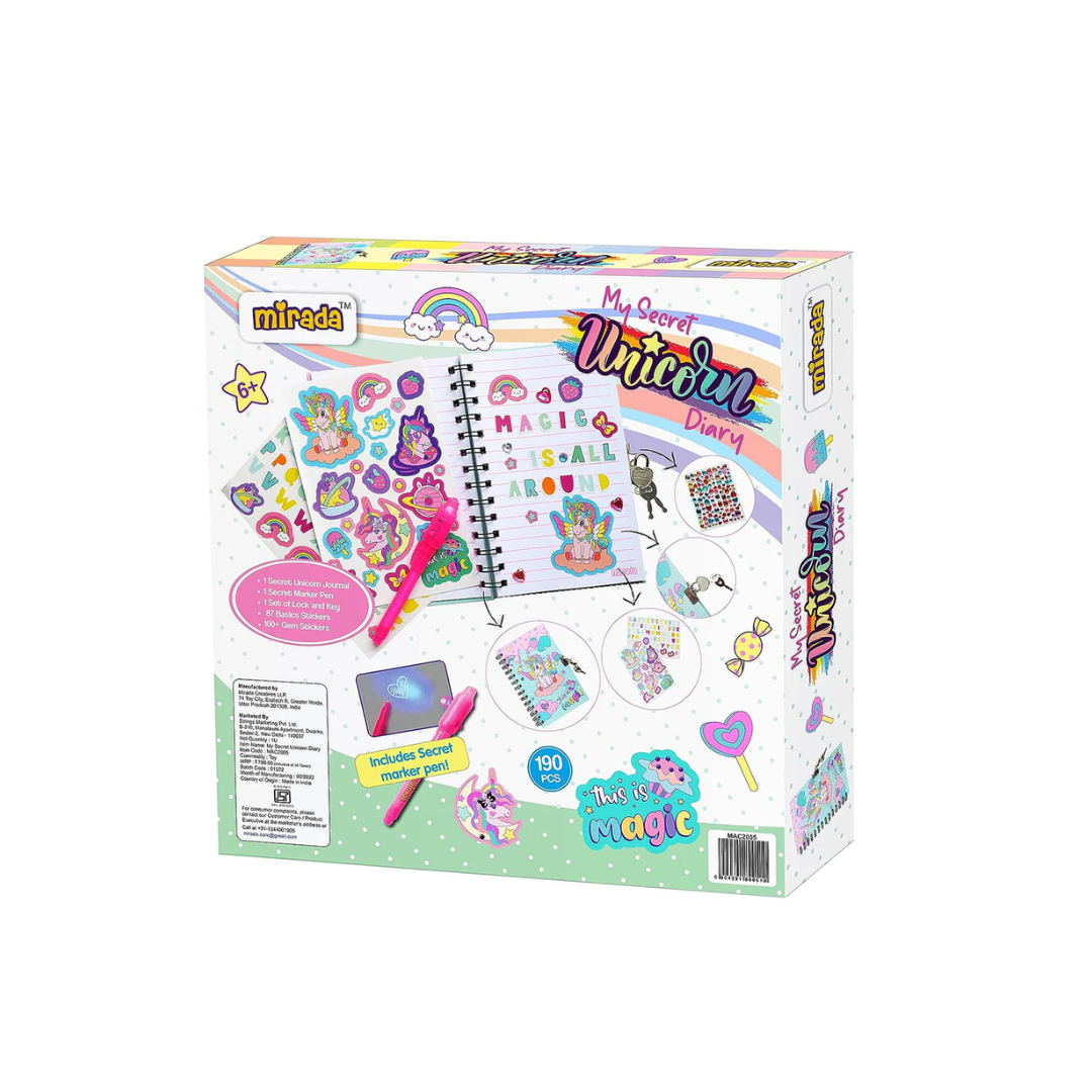 Mirada Art & Craft My Secret Unicorn Diary, Ideal Gift for Girls