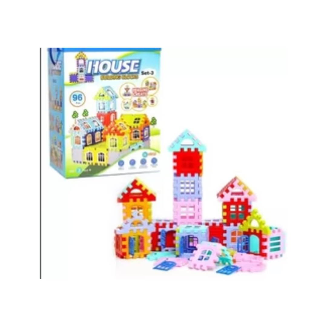 EKTA House Building Blocks with Windows Set-3 Building Blocks for Kids