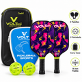 Volt Pro V-Pro 16mm Pickleball Paddle Set with 2 Balls and Carrying Bag