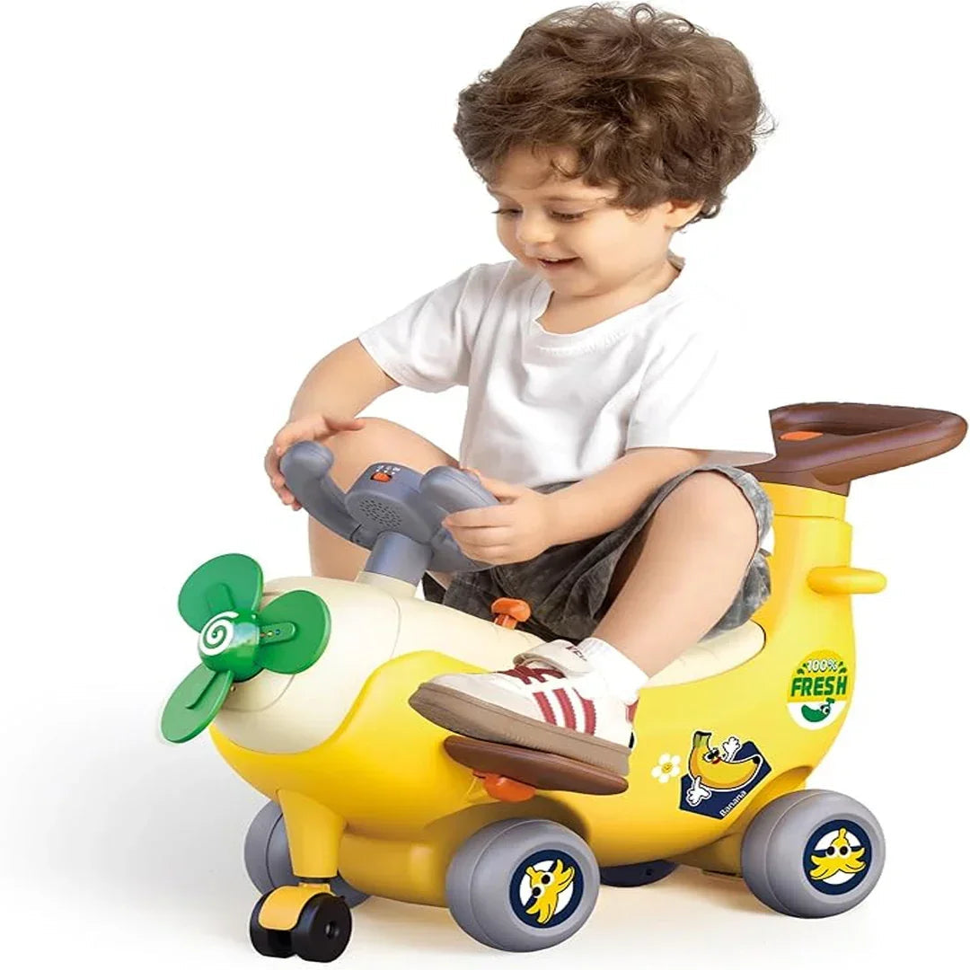 Hola 4-in-1 Ride-On & Push Around Banana Plane Interactive Toddler Ride-On Toy  12–36 Months