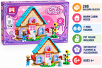 My Partners Warm Cabin Building Blocks Set 288 Pieces – Dollhouse Construction Toy for Kids Ages 6+