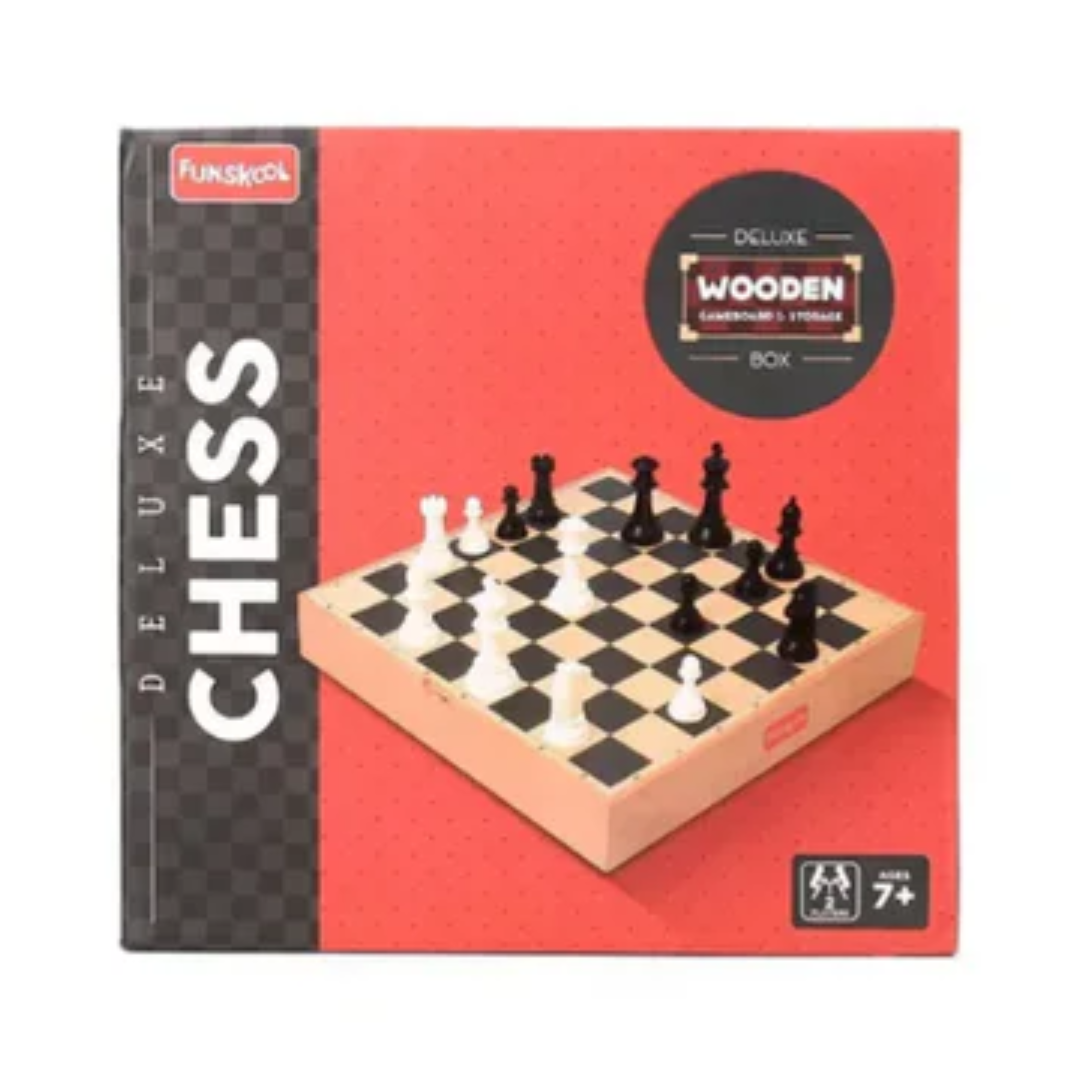 Funskool Deluxe Wooden Chess Game Multicolor