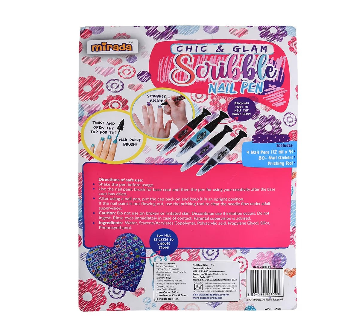 Mirada Chic & Glam Scribble Nail Pen Nail Art Kit