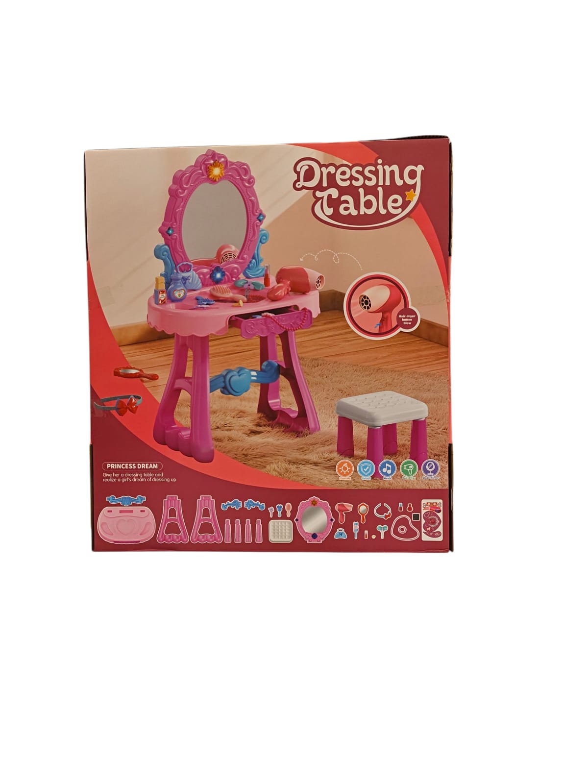 Rainbow Toys Dressing Table Make Up Beauty Vanity Desk