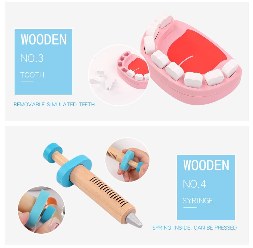 Rainbow Toys Wooden Doctor Dentist Play and Patend Set (Dentist Doctor + Bag)