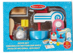 Melissa & Doug 11-Piece Wooden Hand-Crank Mixer Set - Educational Baking & Kitchen Pretend Play Toy