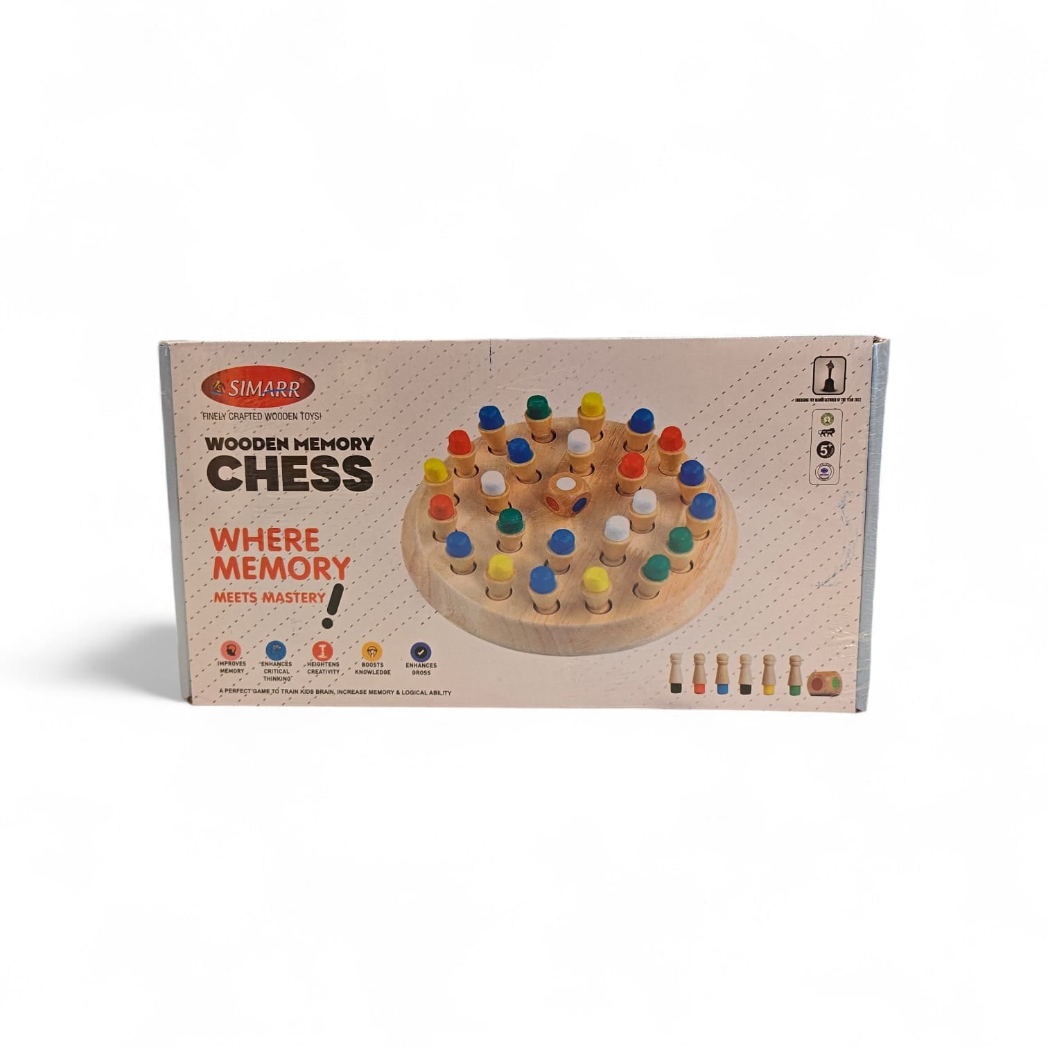 Simarr Toys Wooden Memory Chess Game