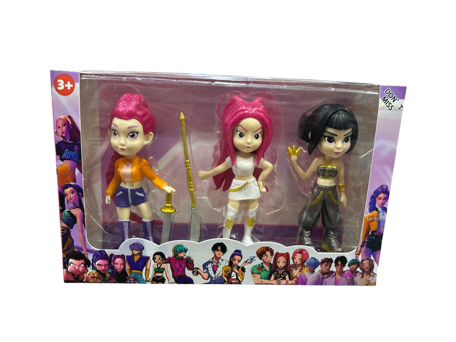 KPop Demon Hunter Girl Collectible Figure Set 3pk