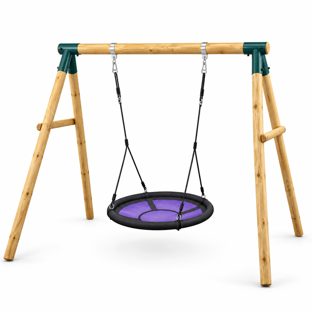 Plum Spider Monkey Wooden Nest Swing Set | FSC-Certified Outdoor Garden Swing for Kids Ages 3+ Years