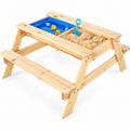 Plum Surfside Wooden Sand & Water Picnic Table for Kids | 2-in-1 Outdoor Activity Table | 2 Years+