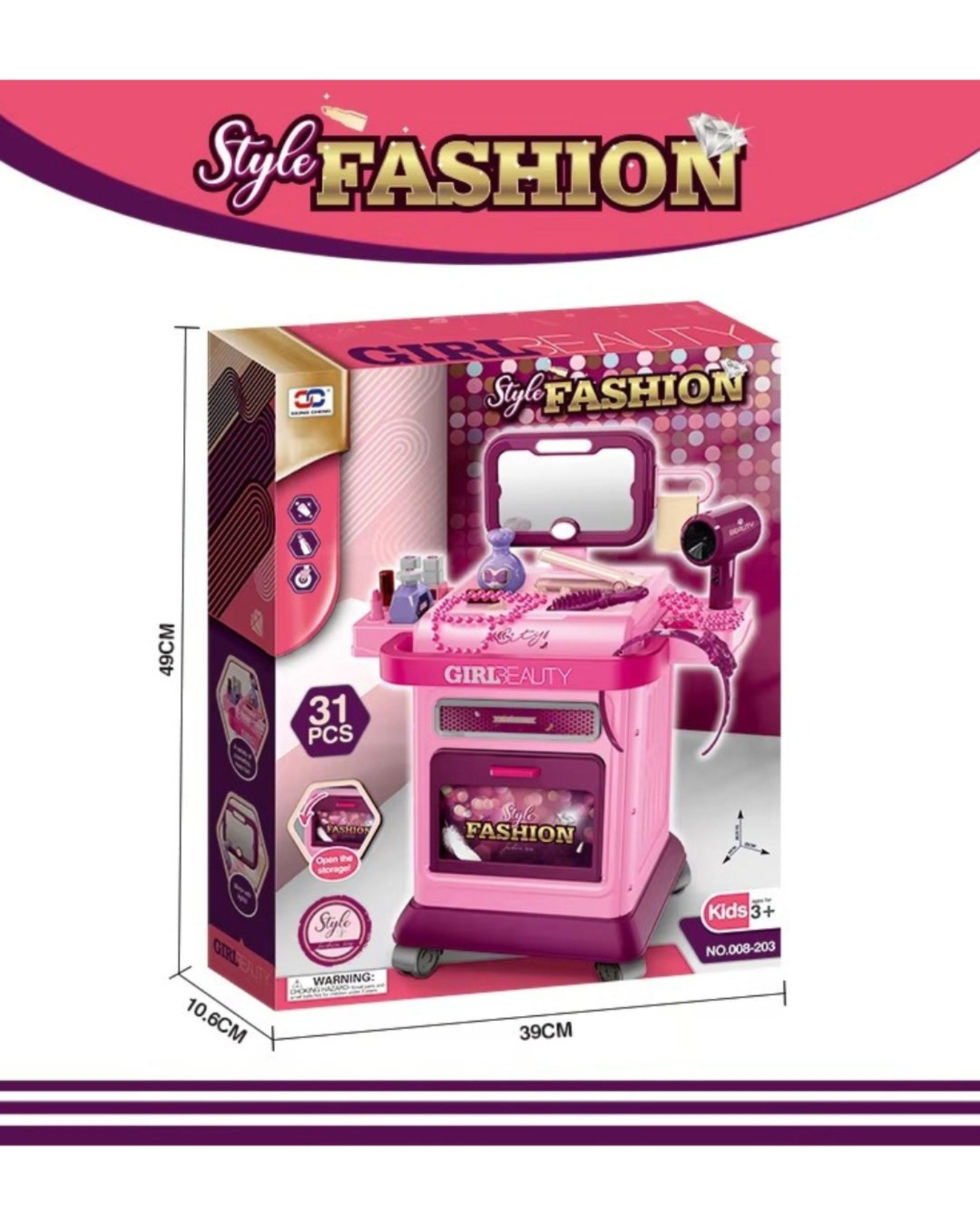 Xiong Cheng Beauty Fashion Trolley Makeup Playset Kids