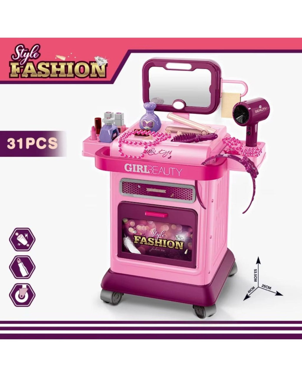 Xiong Cheng Beauty Fashion Trolley Makeup Playset Kids