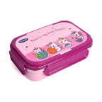 YOUP Stainless Steel Insulated Unicorn Theme Lunch Box With Fork and Spoon For Kids Assorted Color