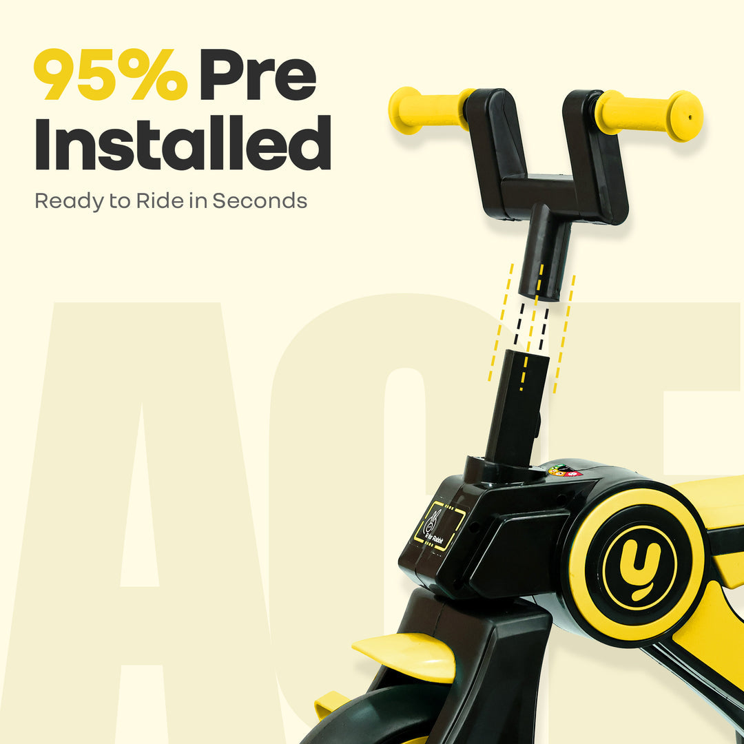 R for Rabbit Tiny Toes Y Ace Kids Tricycle (Yellow Black)