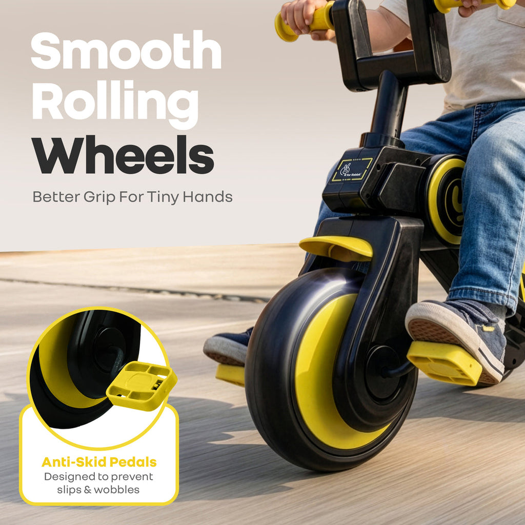 R for Rabbit Tiny Toes Y Ace Kids Tricycle (Yellow Black)
