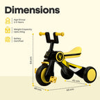 R for Rabbit Tiny Toes Y Ace Kids Tricycle (Yellow Black)