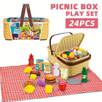 Rainbow Toys Kitchen Picnic Basket Play Set 24 pcs